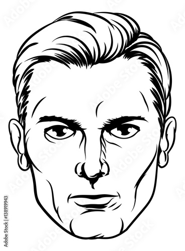 Handsome Mans Pop Art Face