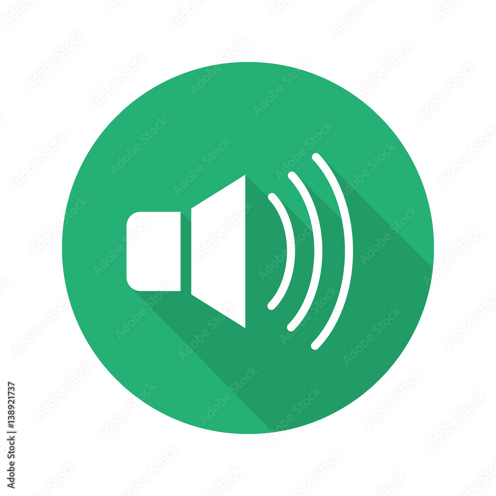 Loudspeaker flat design long shadow icon