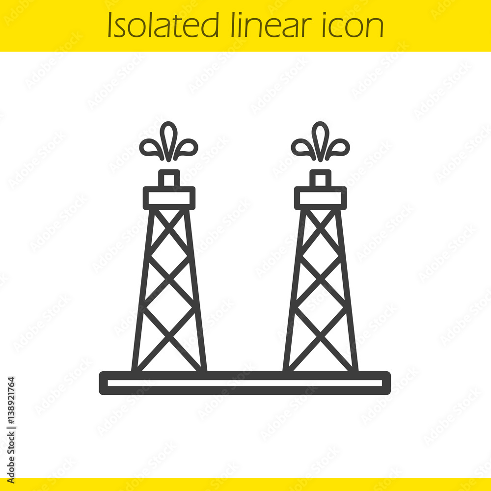 Oil production platforms linear icon