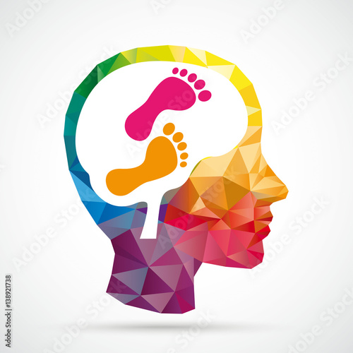 Feet Low Poly Human Head Explore Brain