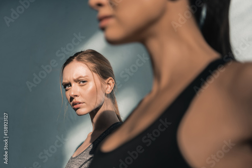 Fotografia, Obraz portrait of young sporty women in gym