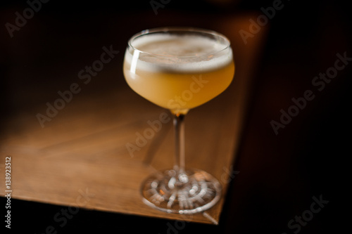 glass with coctail on the table