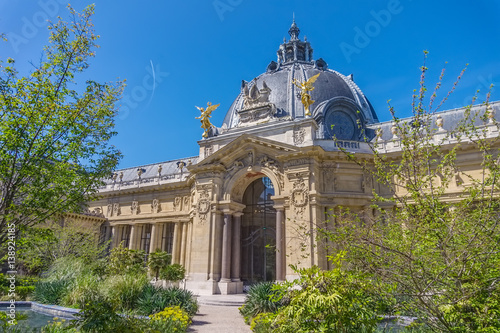 Petit Palais or Small Palace green backyard in summer sunny day. photo