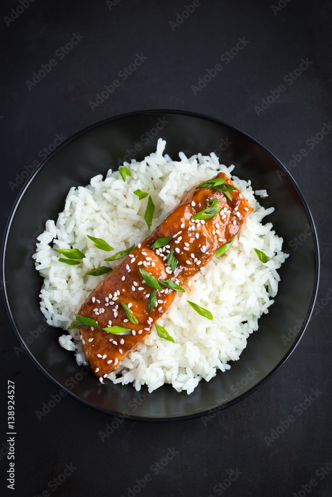 teriyaki salmon and rice teriyaki salmon and rice