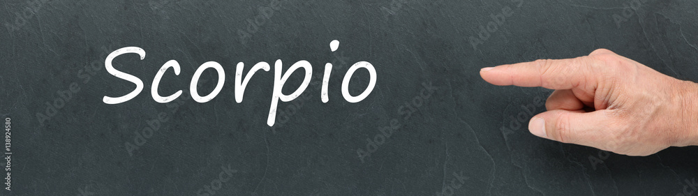 Scorpio on a blackboard. Zodiac signs