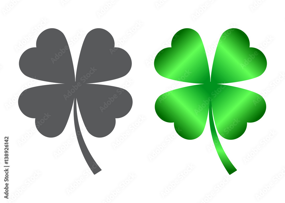 Leaf clover sign vector icon. Saint patrick symbol. Ecology concept. Flat design style. Leaf clover sign vector icon. Saint patrick symbol. Ecology concept. Flat design style.