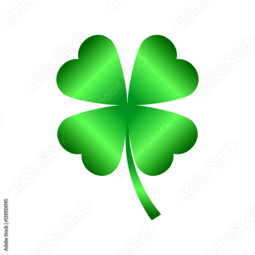 Leaf clover sign vector icon. Saint patrick symbol. Ecology concept. Flat design style.