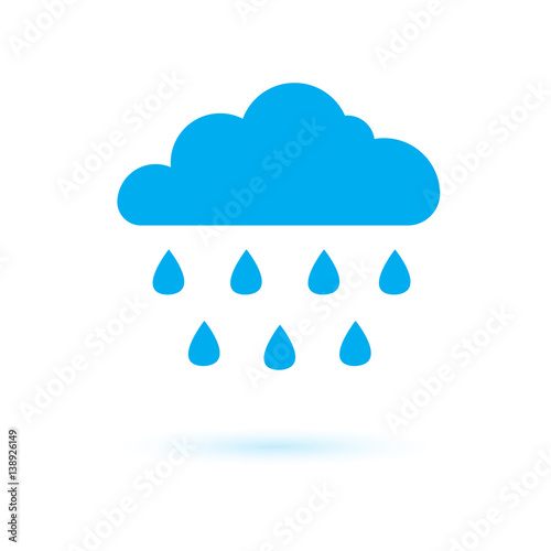Blue cloud and rain vector ...