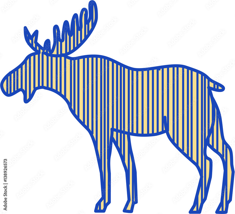 Obraz premium Moose Silhouette Drawing