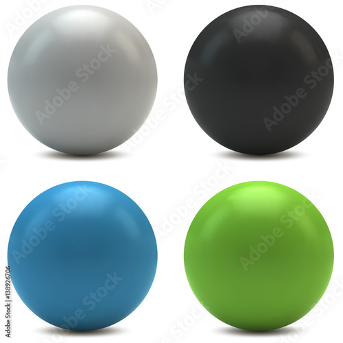 Color plastic spheres isolated on white background.