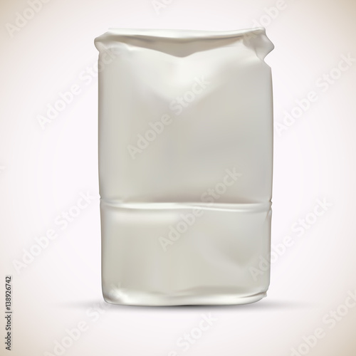 Blank wheat flour paper packaging bag.