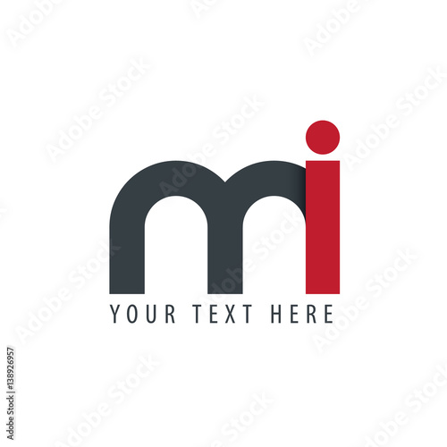 Initial Letter MI Rounded Lowercase Logo