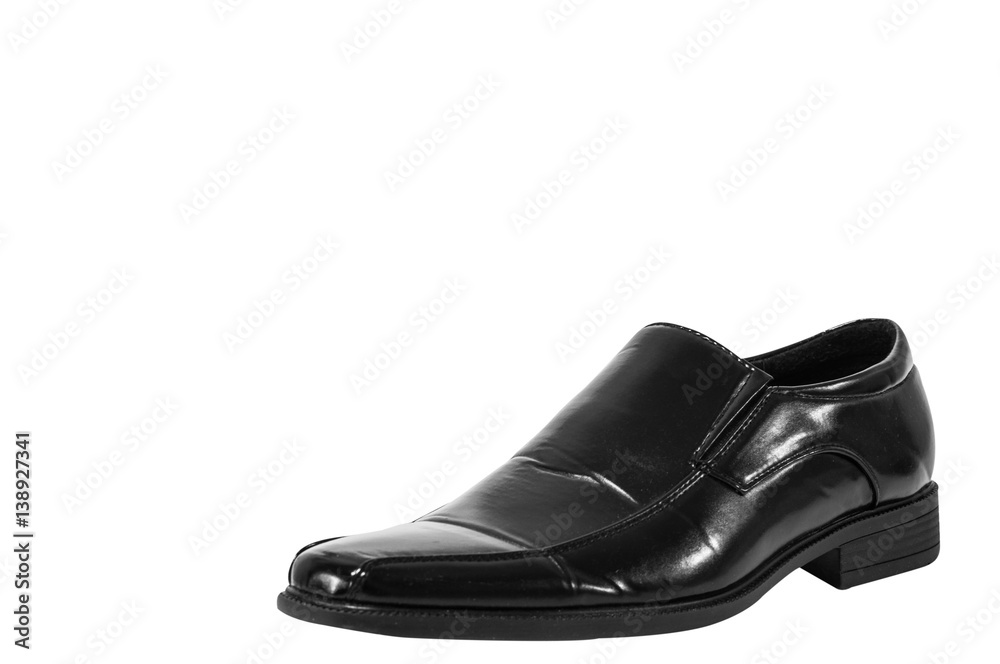 Classic black leather men shoe on white background. Classic black leather men shoe on white background.