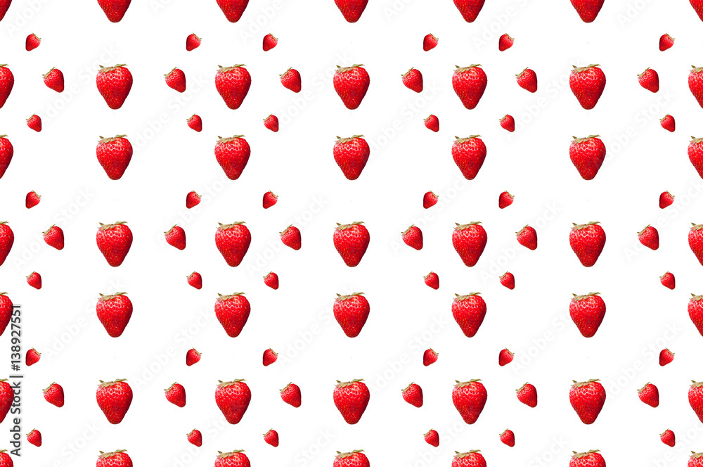 Fresh strawberry seamless pattern and background.