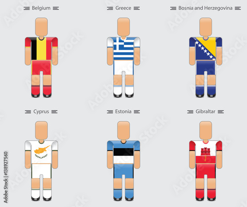 soccer  football  player flag europe uniform icon group h