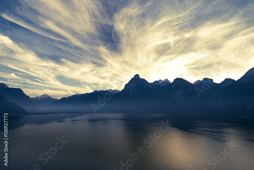 Lake Lucerne in the canton of Uri. Switzerland.