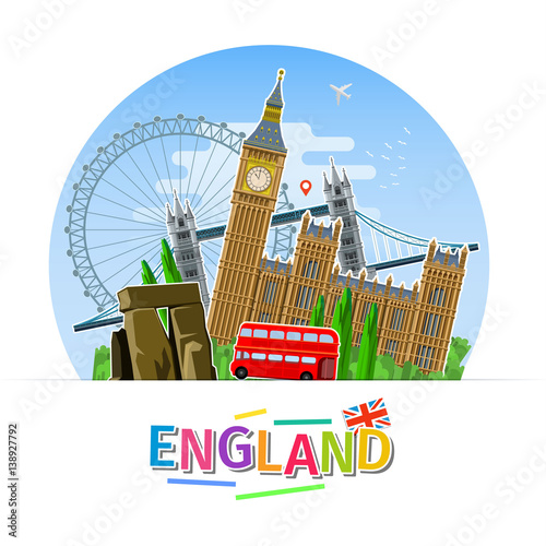 Concept of travel or studying English.