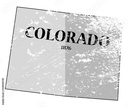 Colorado State and Date Map Grunged