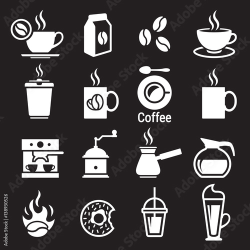 Coffee icons set