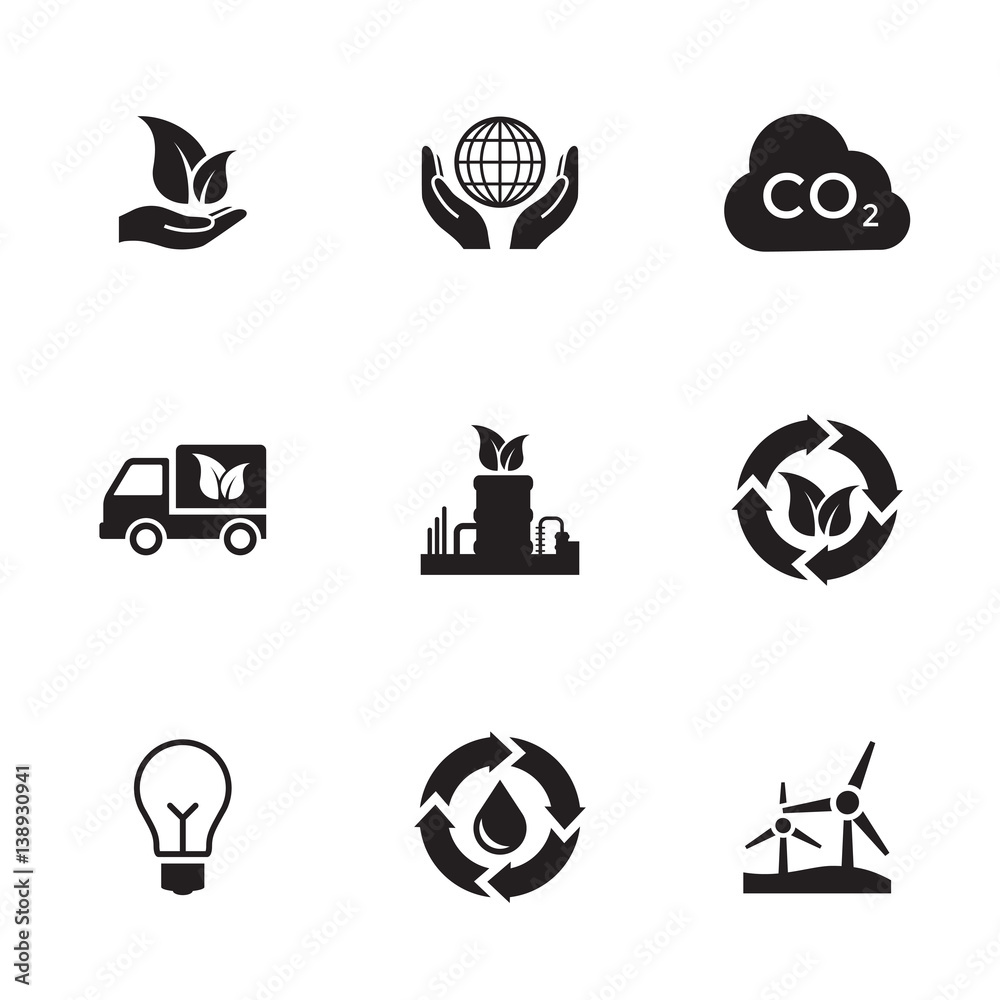 Ecology icons set Ecology icons set