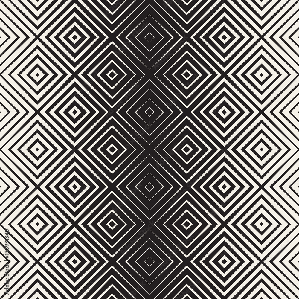 Trendy Monochrome Line Lattice. Vector Seamless Black and White Pattern. Trendy Monochrome Line Lattice. Vector Seamless Black and White Pattern.