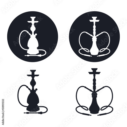 Hookah icons set