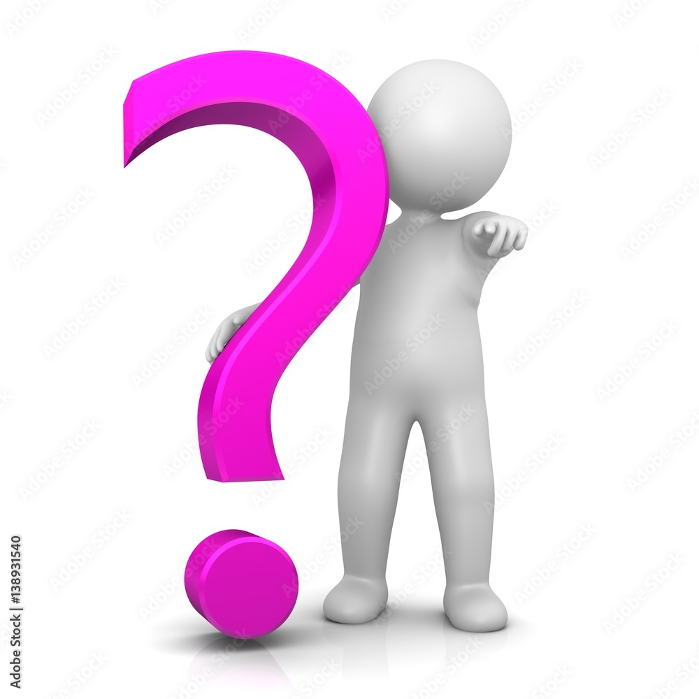 question mark stickman pink 3d isolated business symbol stick-man question mark stickman pink 3d isolated business symbol stick-man