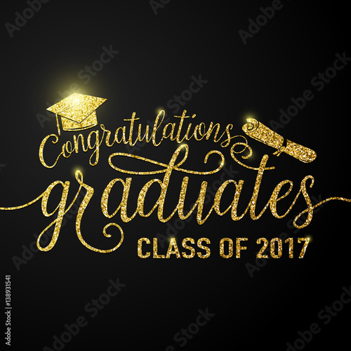 Vector on black graduations background congratulations graduates 2017 class