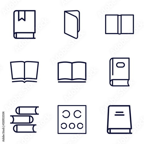 Set of 9 read outline icons