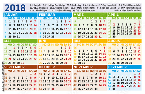 Taschenkalender 2018