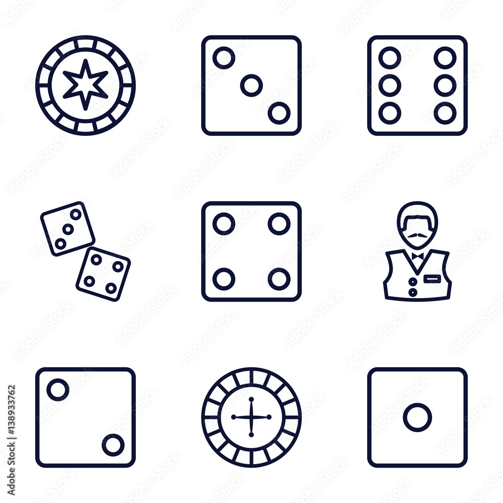 Set of 9 bet outline icons Set of 9 bet outline icons