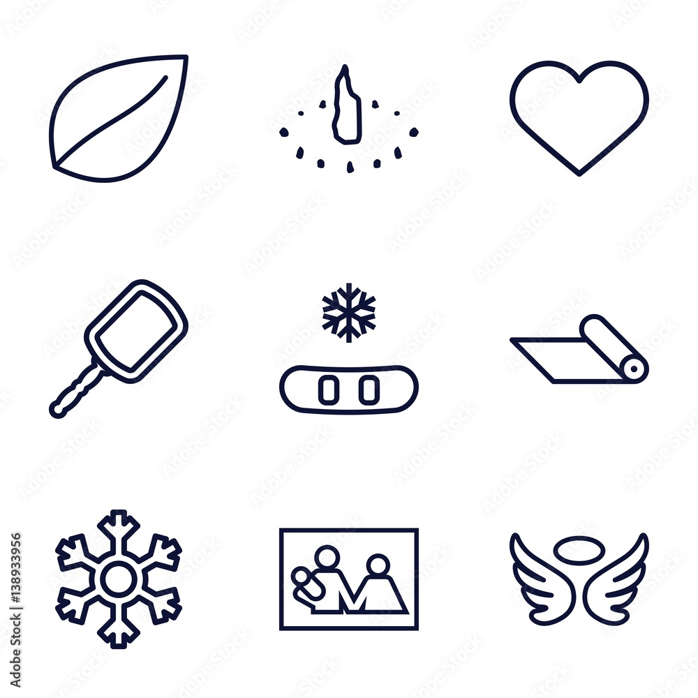 Fototapeta premium Set of 9 decoration outline icons