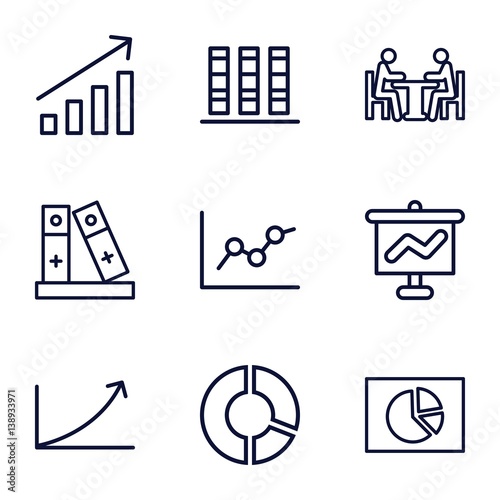Set of 9 report outline icons