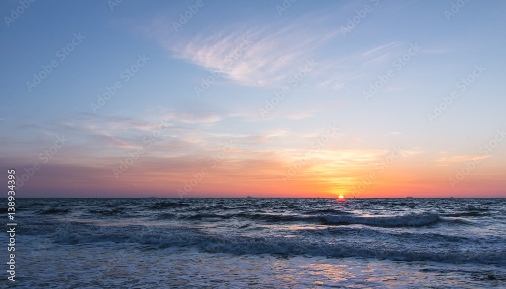 Sunset on a sea shore