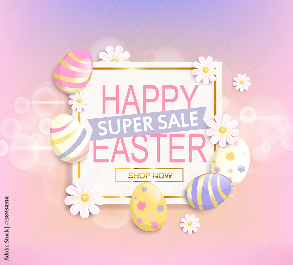 The Easter advertisement with eggs. The Easter advertisement with eggs.