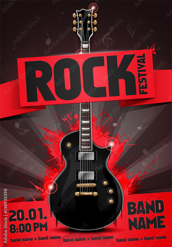 Fototapeta premium Vektor Illustration Festival Flyer mit Grunge Effekten