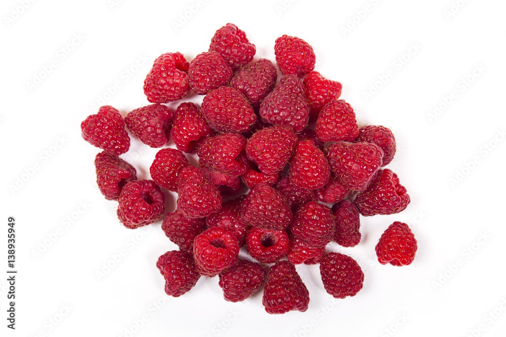 Fresh raspberry is isolated on a white background Fresh raspberry is isolated on a white background