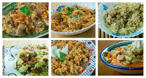 set of different Rice dish