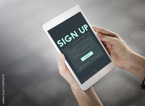 Sign Up Form Button Graphic Concept