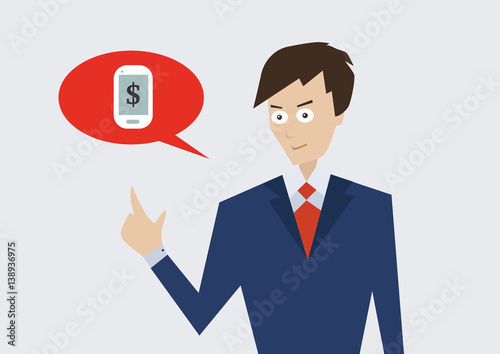businessman showing his idea