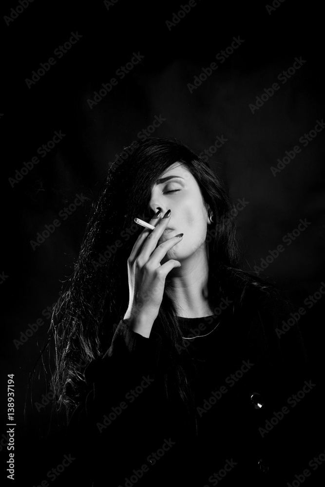 Plakat Sexy girl smoking