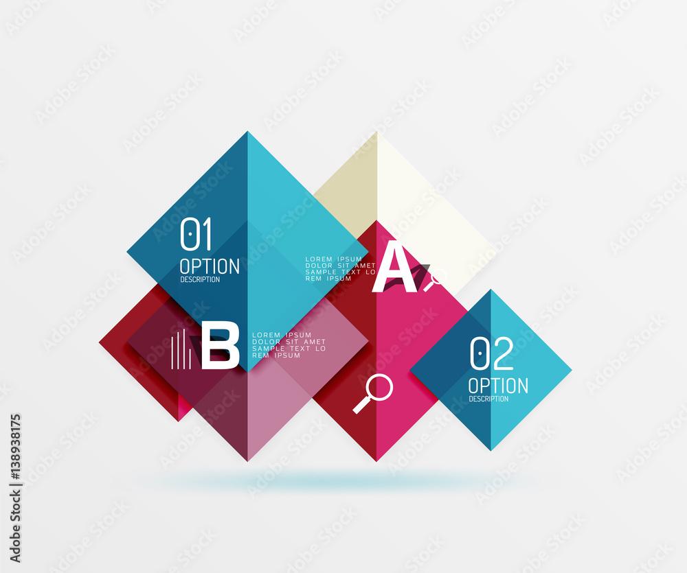 Glossy squares with text, abstract geometric design concept Glossy squares with text, abstract geometric design concept