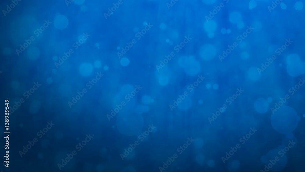 Abstract dark blue background with floating particles. Seamlessly loopable animation.