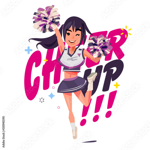 cheerleader character design - vector