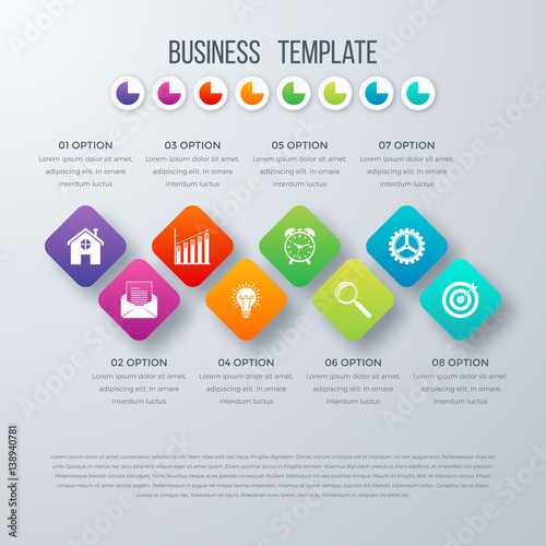 Vector square infographics with icons.