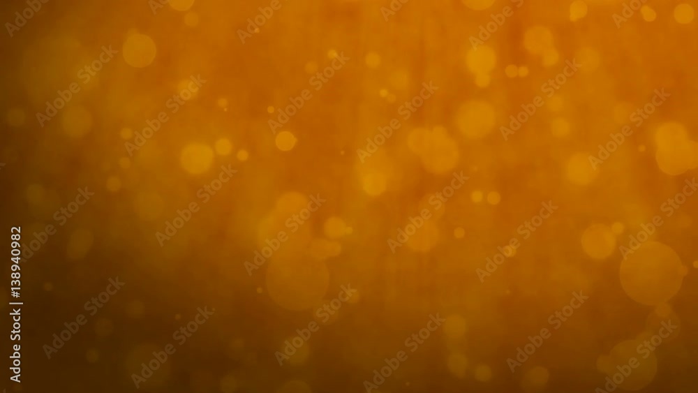 Abstract orange background with floating particles. Seamlessly loopable animation.
