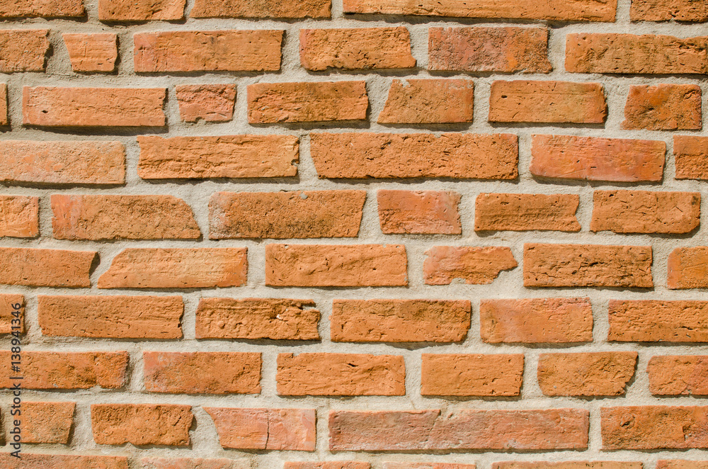 Obraz premium Abstract Red Old Brick Wall. Can use for Wallpaper Texture and Background.