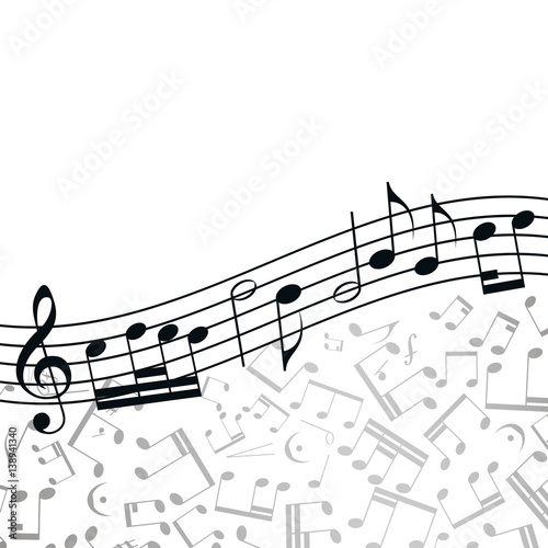 Music background: melody, notes, key.