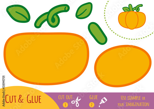 Education paper game for children, Pumpkin