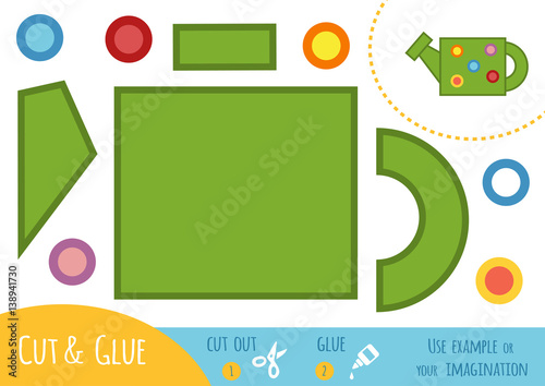 Education paper game for children, Watering can